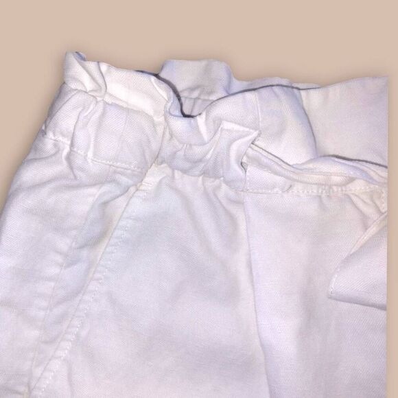 Aritzia Wilfed Womens Shorts Sz 12 White Sail Linen Short Elastic Tie Classicore - Picture 4 of 11